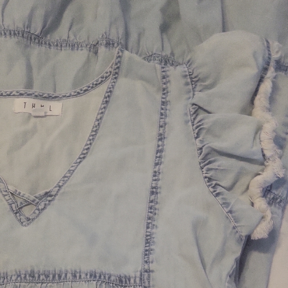 THML Light Blue Ruffle Mini Dress - Picture 4 of 5